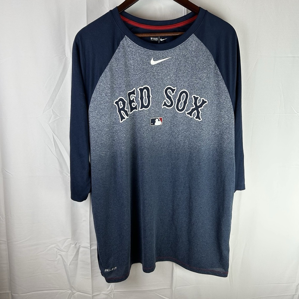 Boston Red Sox Nike Dri-FIT 3/4 Raglan Sleeve Shirt MLB‎ Authentic Collection XL